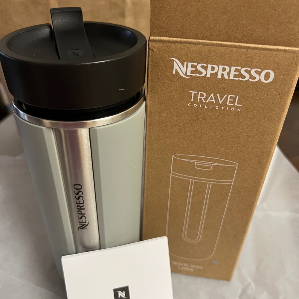 BRAND NEW IN BOX Nespresso Travel Mug in Aqua Large - Picture 3 of 4